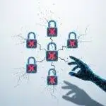 Digital locks with a hand reaching