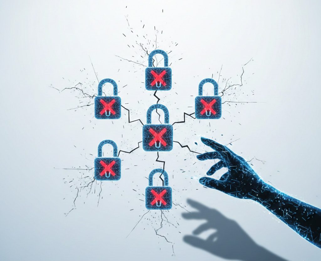 Digital locks with a hand reaching