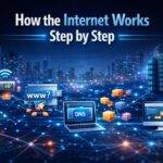 Illustration of internet functioning steps